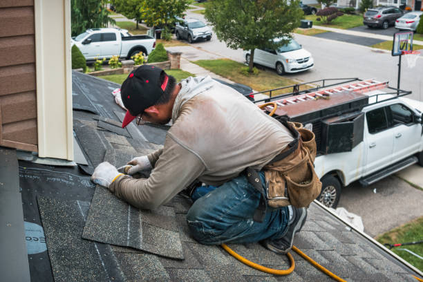 Professional Roofing technician working in North Lima, OH